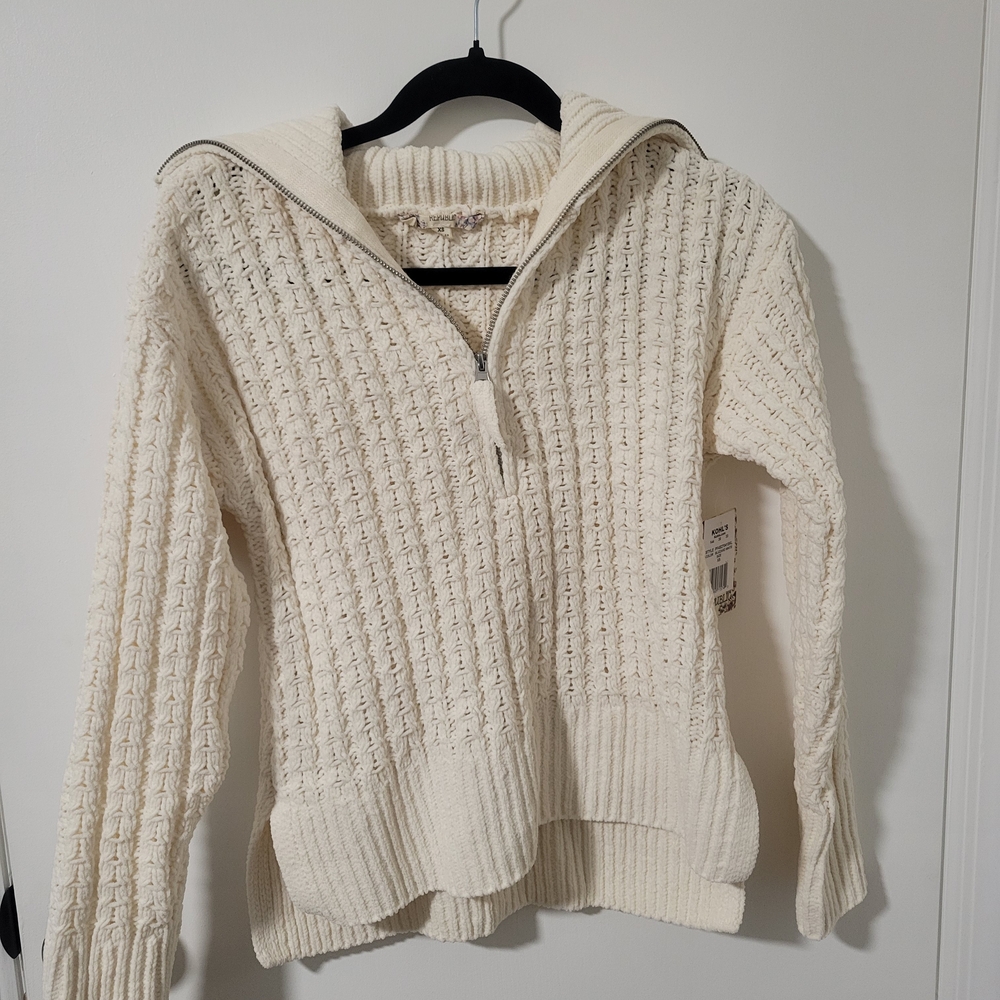 Kohl's Cream Cowl Neck Sweater